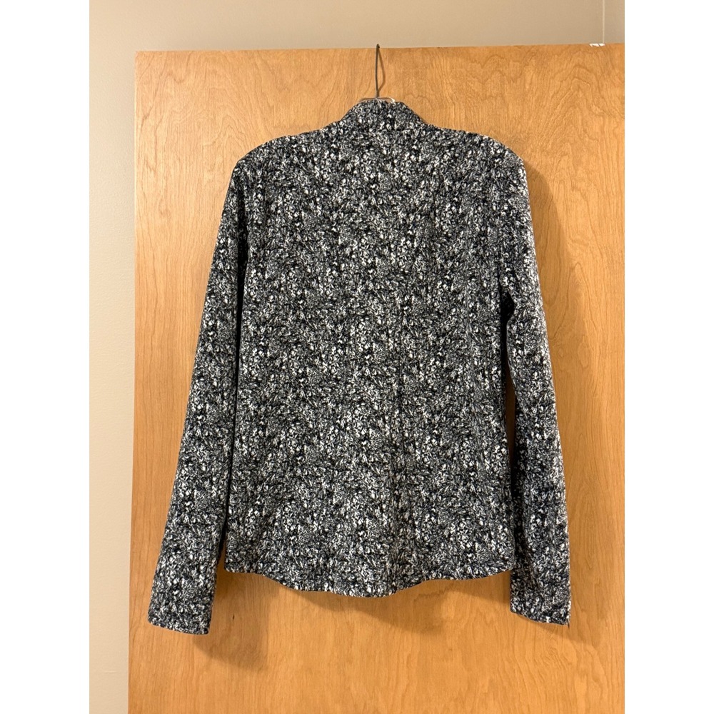 Spyder Active Black White Marled Fleece Quarter Zip Pullover Women's L Ski Layer - Picture 2 of 7